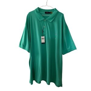 Polo Ralph Lauren Men Polo Shirt Size 4XB Green Classic Office Work Casual Bold